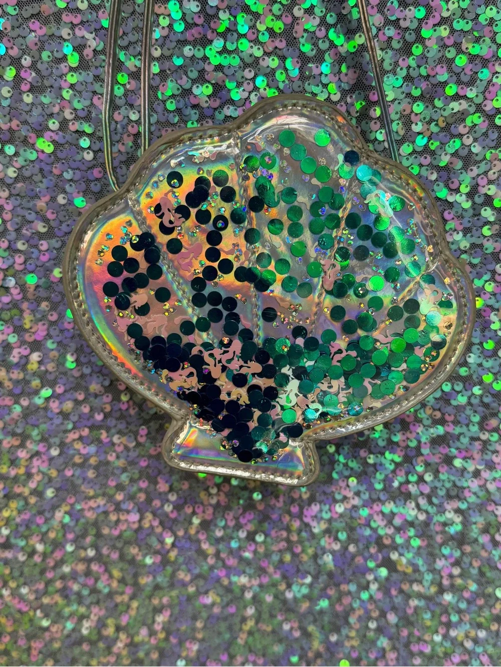 Kids Holographic Mermaid Sequin Shell Crossbody Bag